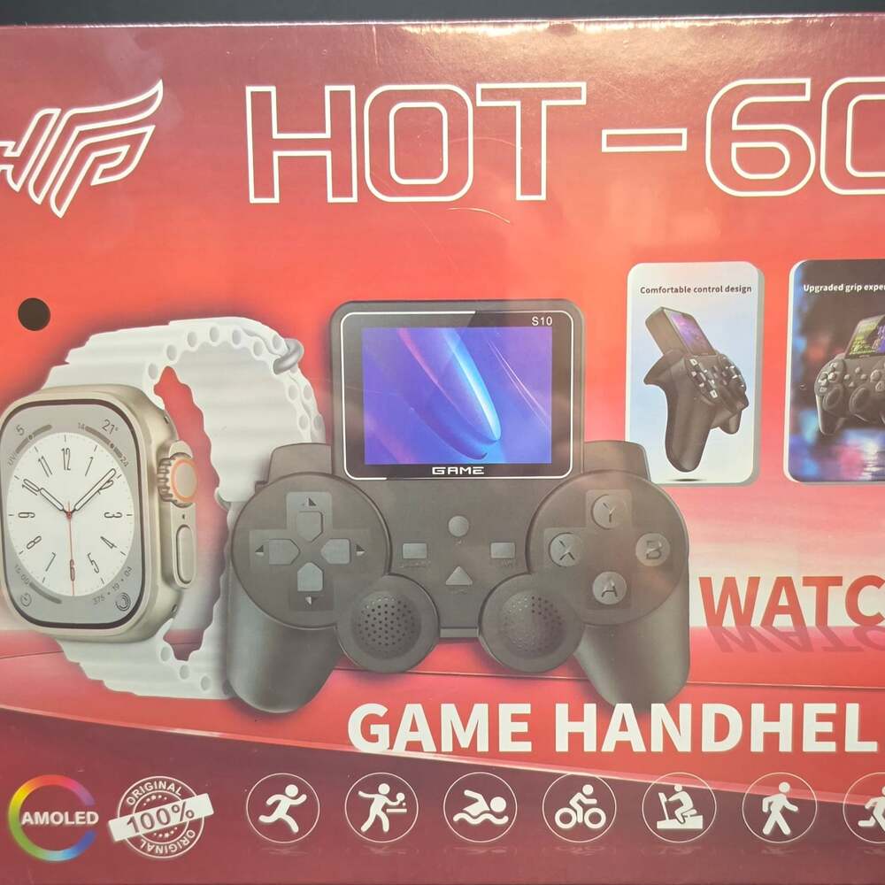 HOT-60 AMOLED Smart Watch and S10 Game Handheld Console Set